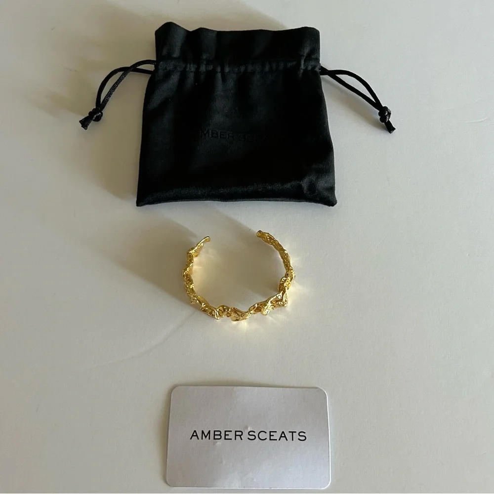 Amber Sceats Gold-Plated Brass Crushed Cuff - Picture 6 of 7
